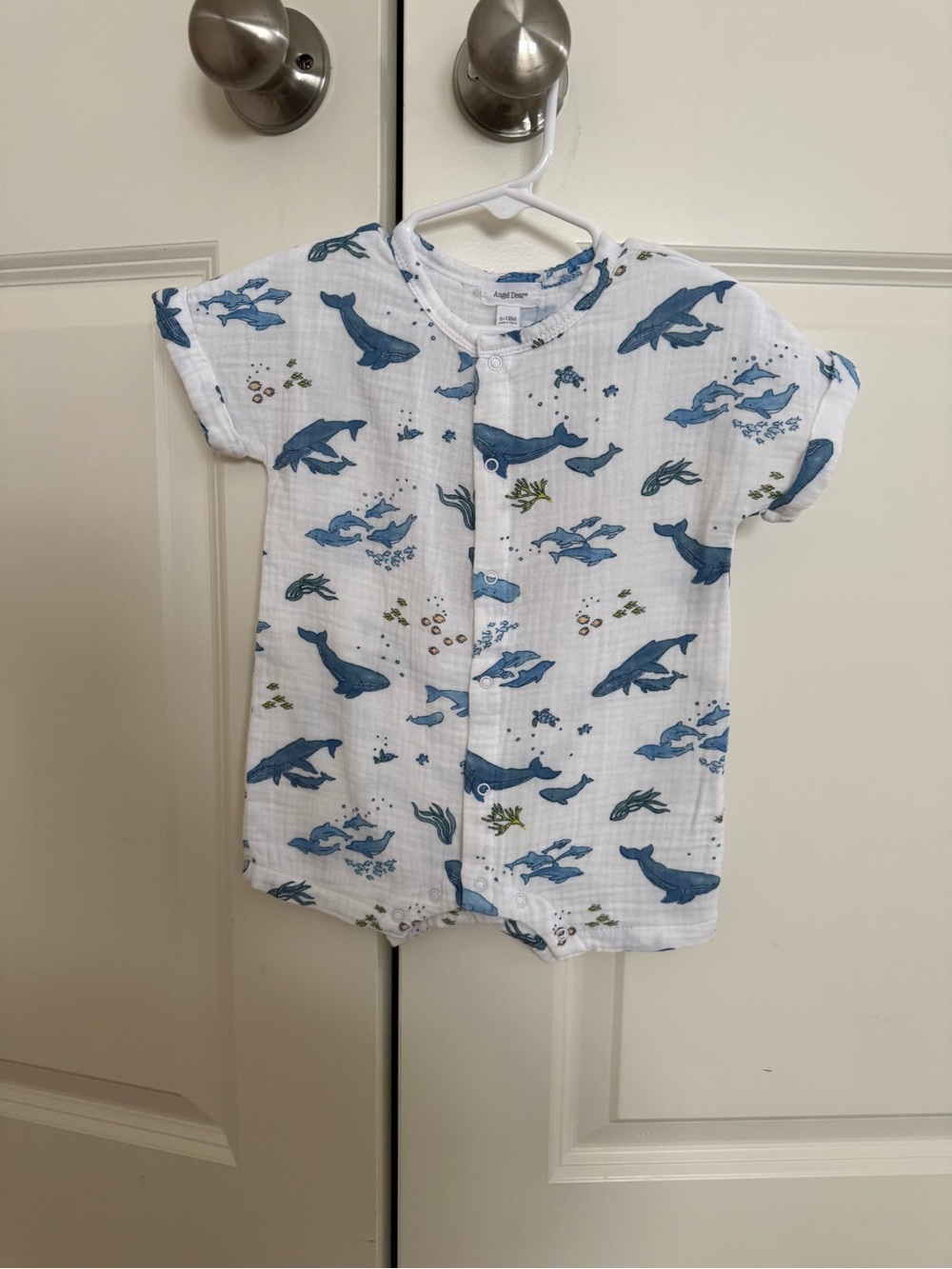 Angel Dear Blue Whale Print Dolman Henley Shortall